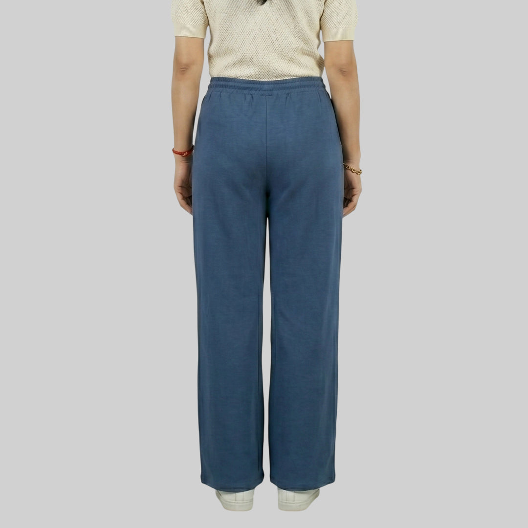 Women High Waist Palazzo Pants Straight Fit Stretch Breathable Casual Wear
