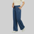 Women High Waist Palazzo Pants Straight Fit Stretch Breathable Casual Wear