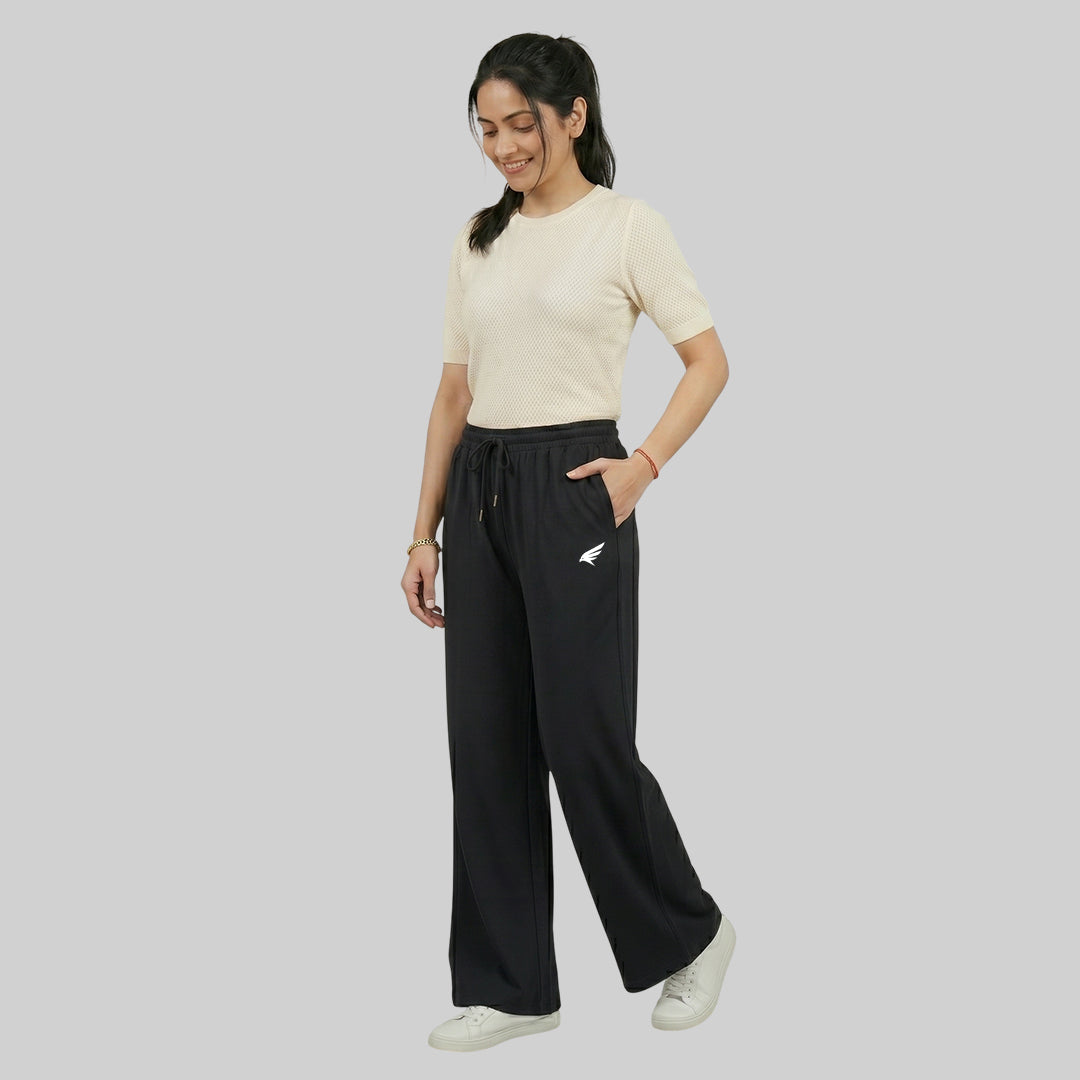 Women High Waist Palazzo Pants Straight Fit Stretch Breathable Casual Wear