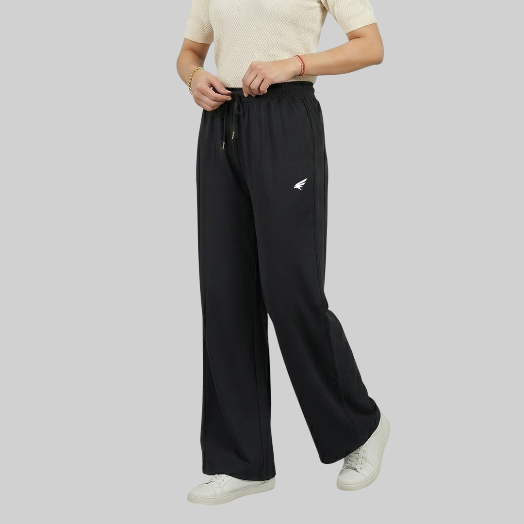 Women High Waist Palazzo Pants Straight Fit Stretch Breathable Casual Wear