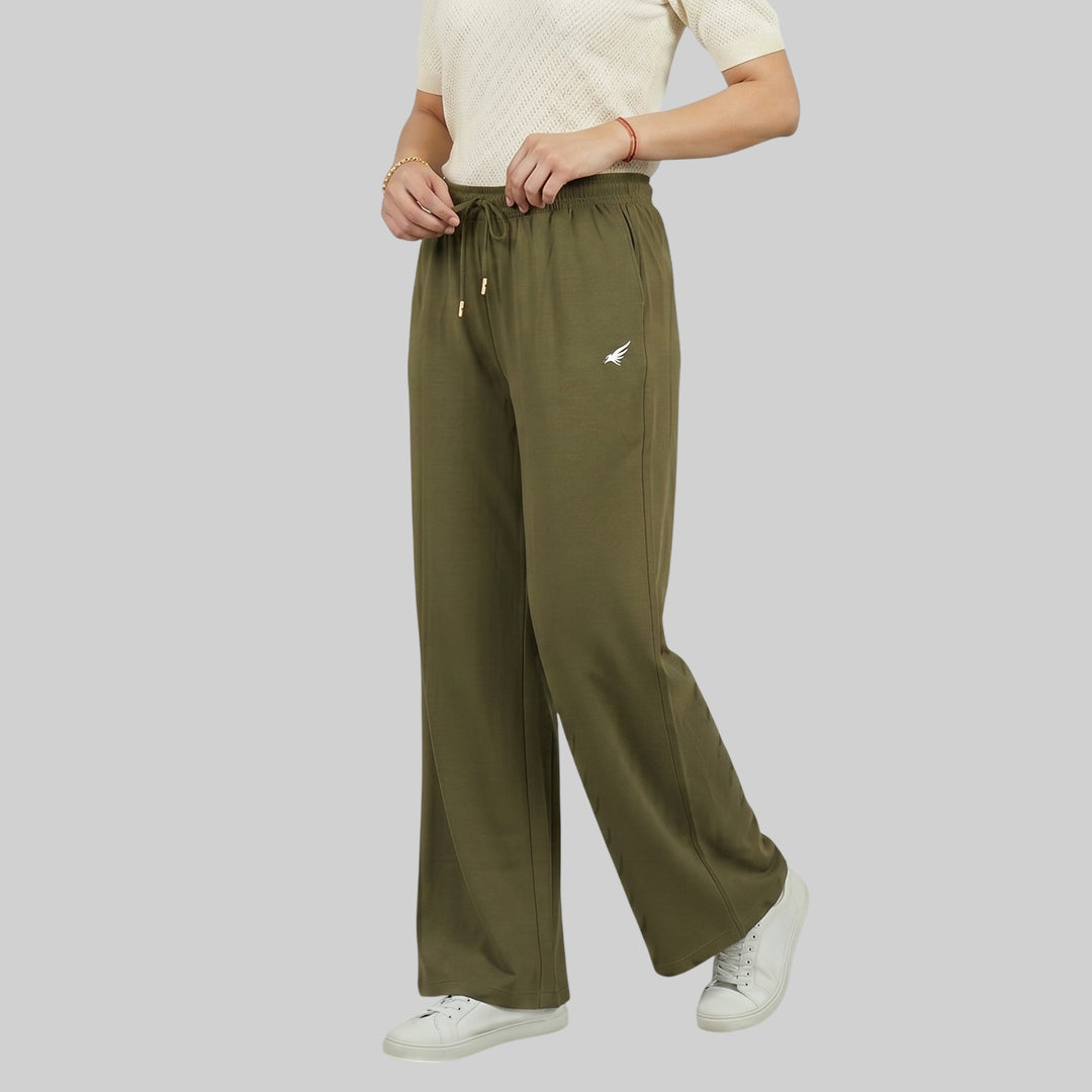 Women High Waist Palazzo Pants Straight Fit Stretch Breathable Casual Wear