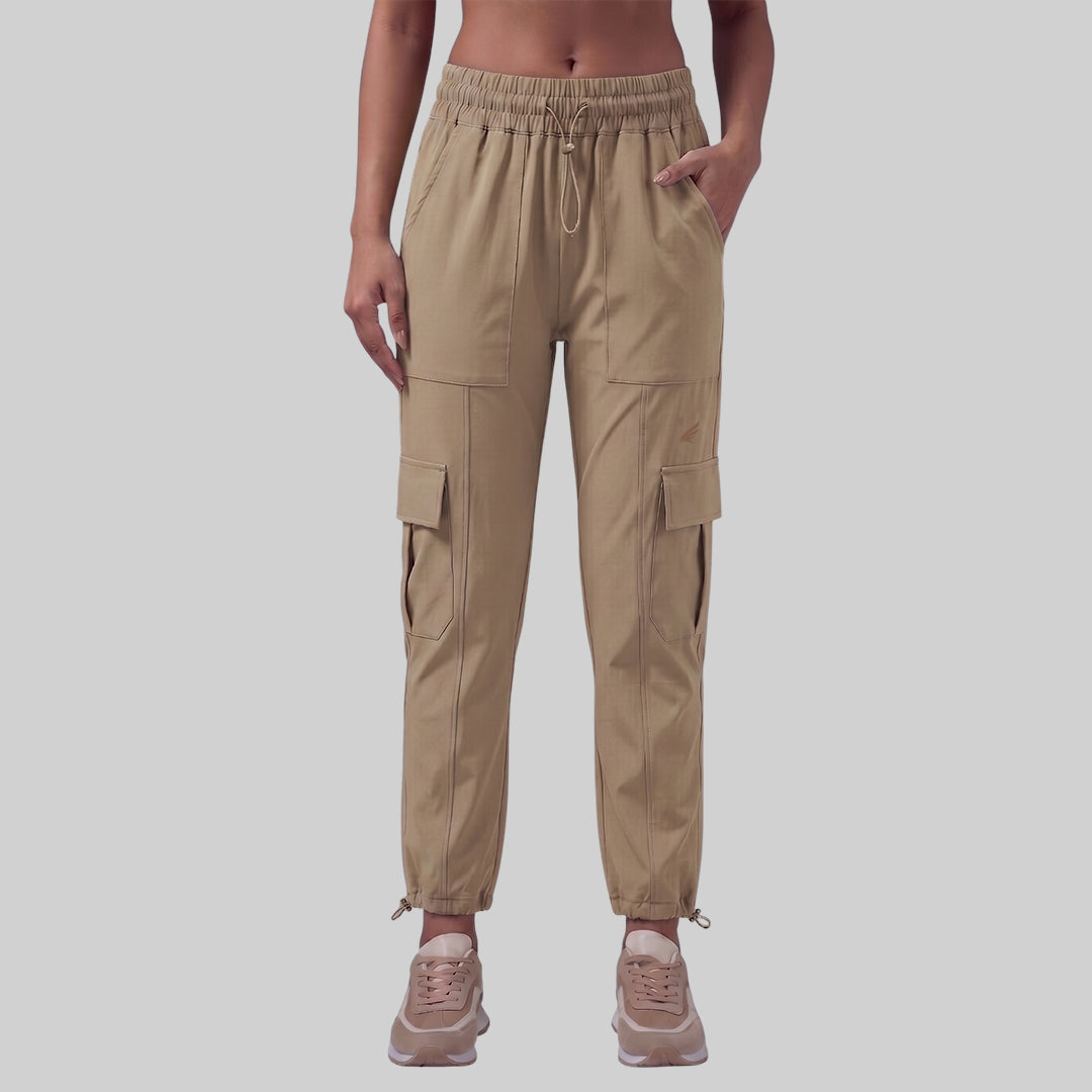 Women’s Solid Straight Fit Cargo Trackpants
