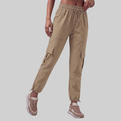 Women’s Solid Straight Fit Cargo Trackpants