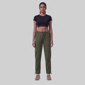 Women’s Solid Straight Fit Cargo Trackpants