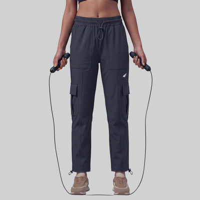 Women’s Solid Straight Fit Cargo Trackpants