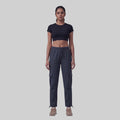 Women’s Solid Straight Fit Cargo Trackpants
