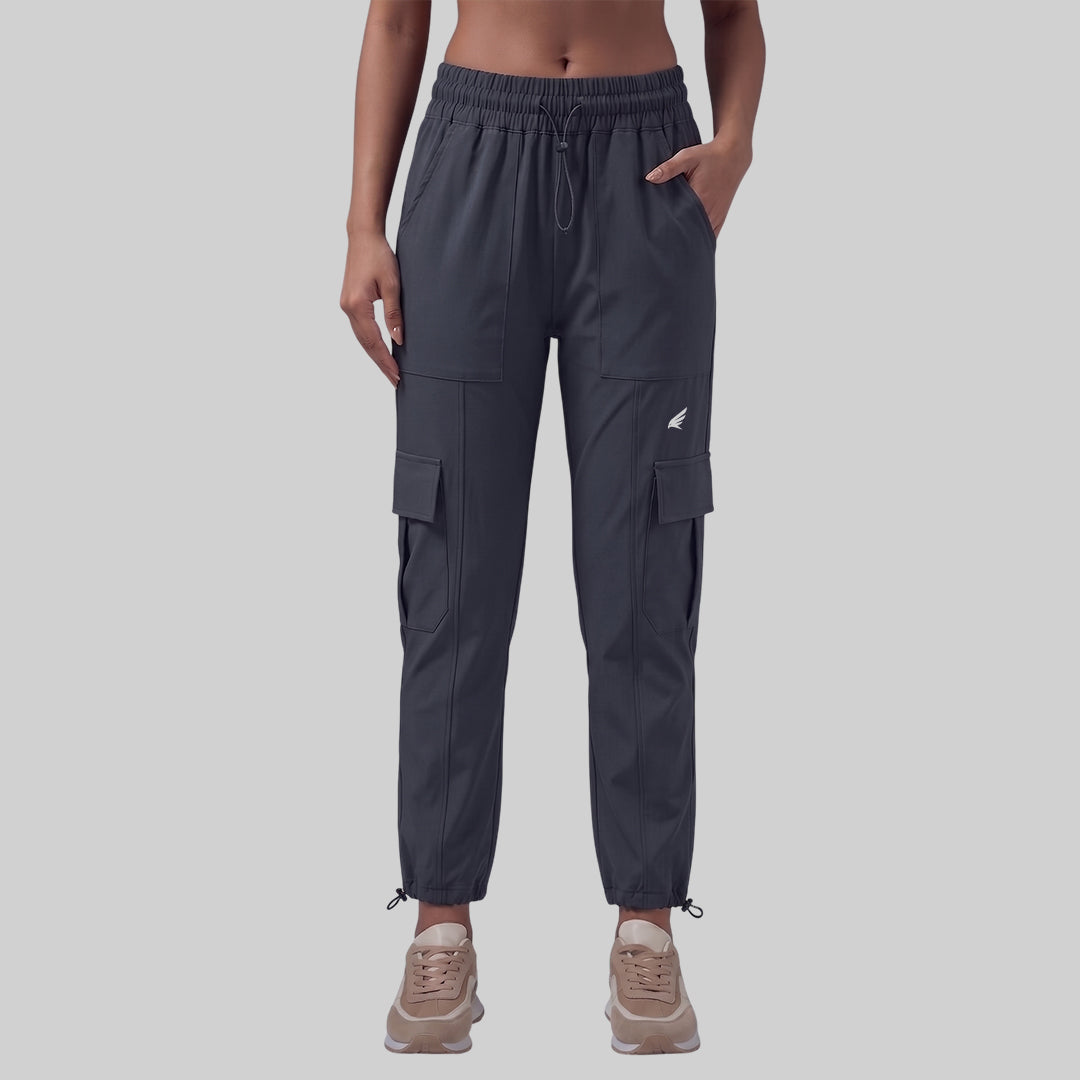 Women’s Solid Straight Fit Cargo Trackpants