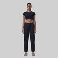 Women’s Solid Straight Fit Cargo Trackpants
