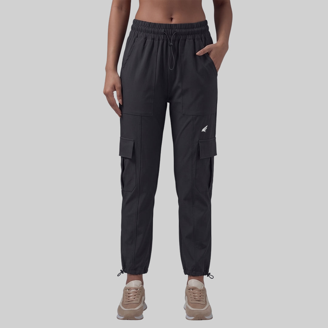 Women’s Solid Straight Fit Cargo Trackpants