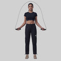 Women’s Solid Straight Fit Cargo Trackpants